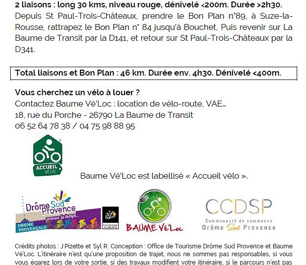 Proposition liaison au Bon Plan à vélo n°84 à Saint-Paul-Trois-Châteaux - 2