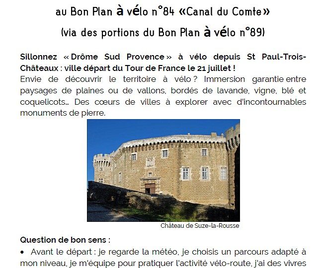 Proposition liaison au Bon Plan à vélo n°84 à Saint-Paul-Trois-Châteaux - 0